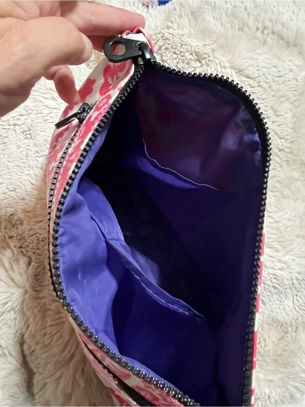 Pink Floral Makeup Organizer Pouch - Unbranded 02-21